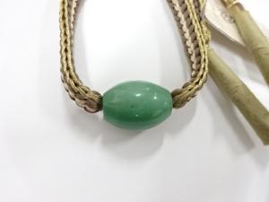 未使用品　天然石帯留め　正絹手組帯締めセット
